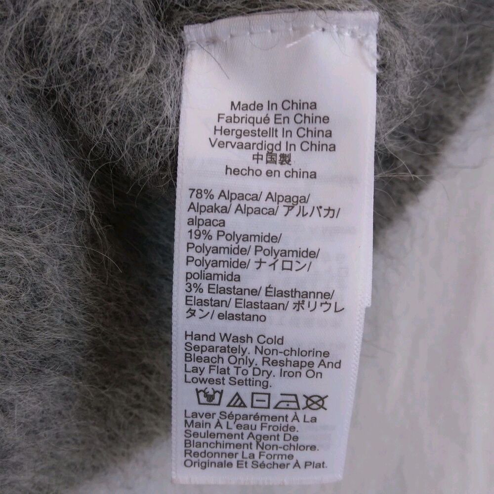 J. Crew Alpaca Blend Cardigan Gray Oversized Preppy Cabincore Women's Size L - Picture 9 of 16